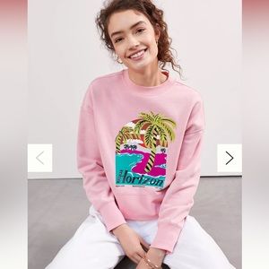 SCOTCH & SODA cropped graphic sweatshirt, PINK, Large